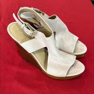 Michael Kors light pink and Brown Wedge Sandals